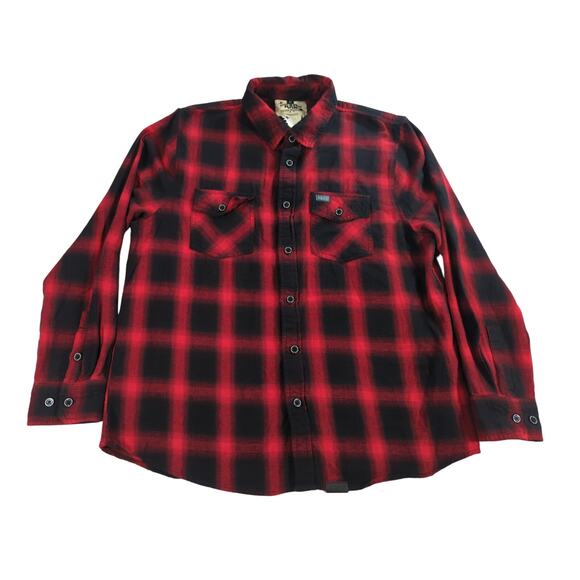 All American Roughneck Flannel Shirt Men’s Medium Red Black Plaid Backwoods AAR - Picture 1 of 11